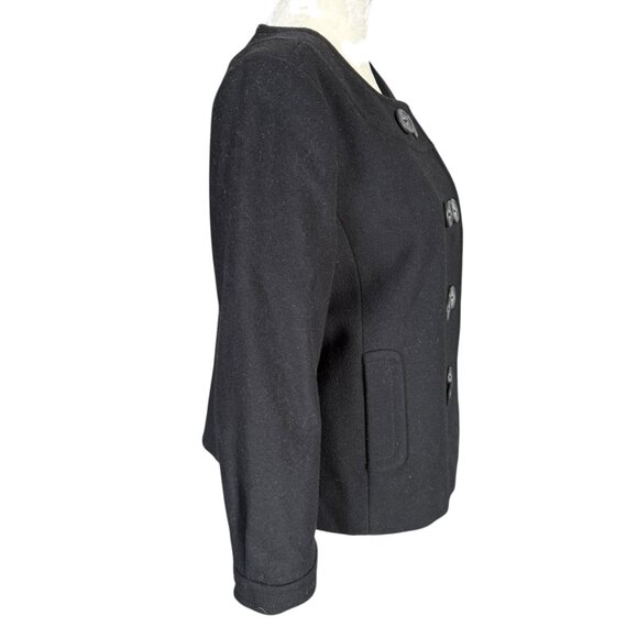 J. Crew women's black fully lined double breasted long sleeve coat - Picture 3 of 8